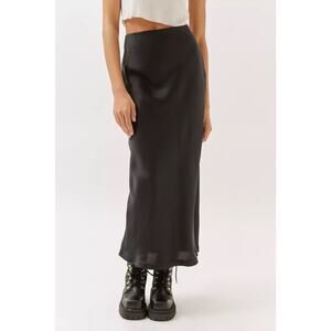 Urban Outfitters Winona Satin Maxi Skirt Black Women’s Size Small